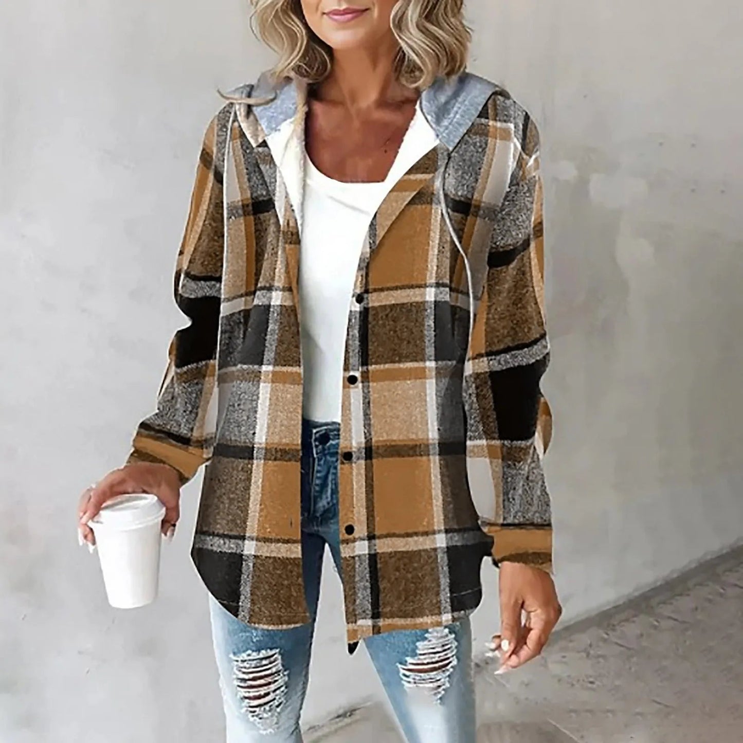 Estefanía | Blusa de Cuadros con Capucha
