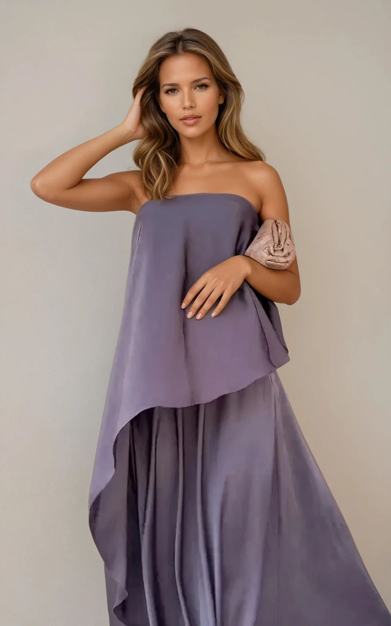 Araceli | Vestido Conjunto 2 Piezas Largo con Capas